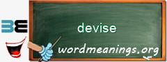 WordMeaning blackboard for devise